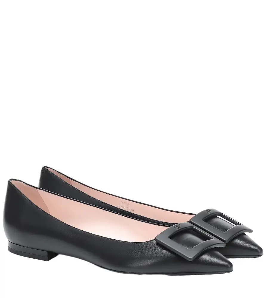Roger Vivier Gommettine Ball leather ballet flats