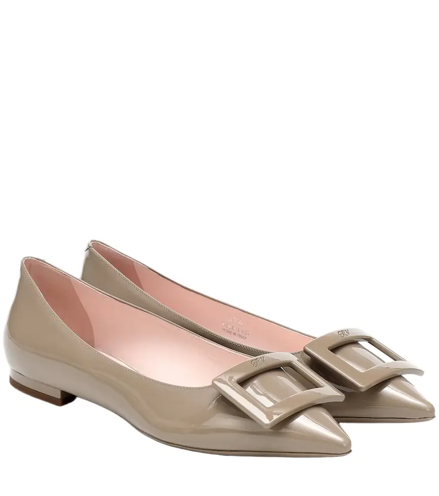 Roger Vivier Gommettine Ball leather ballet flats
