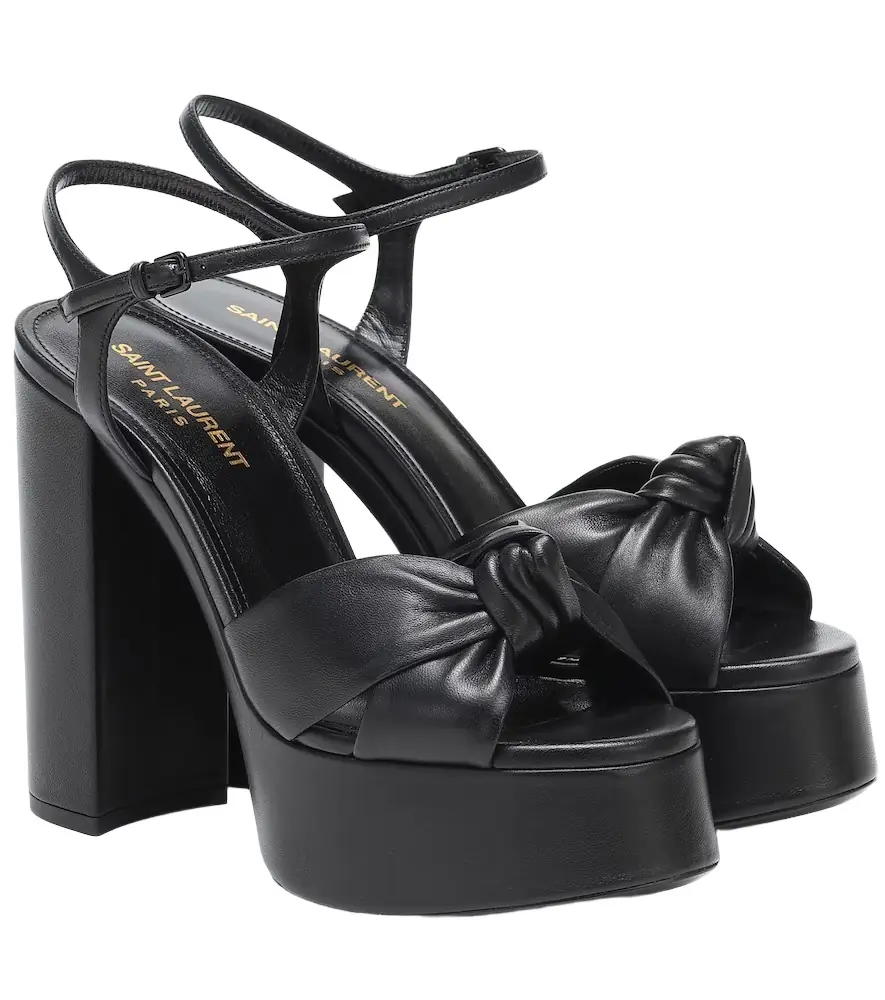 Saint Laurent Bianca 125 leather platform sandals