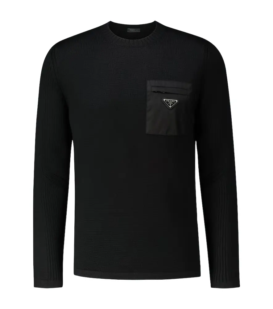 Prada Crewneck sweater with nylon pocket
