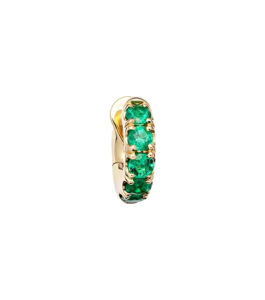 Spinelli Kilcollin Mini Macro Hoop 18kt gold and emerald single earring
