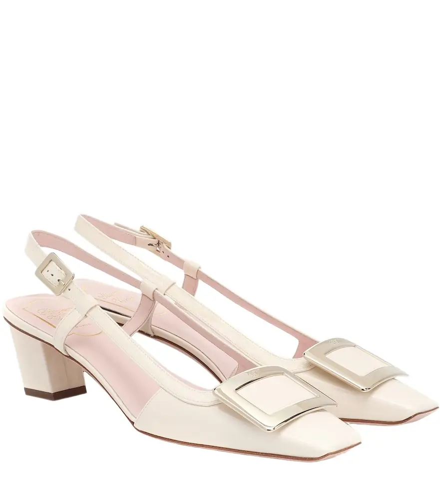 Roger Vivier Belle Vivier 45 patent leather slingback pumps