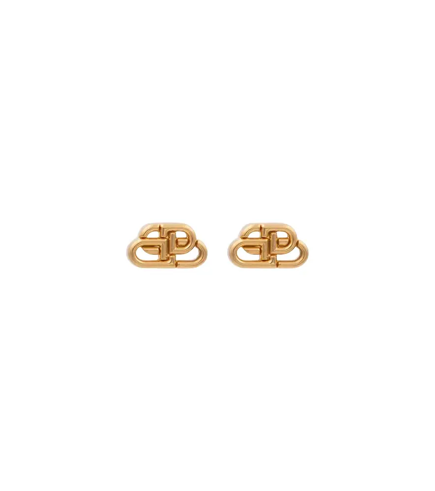 Balenciaga BB XS gold-plated stud earrings