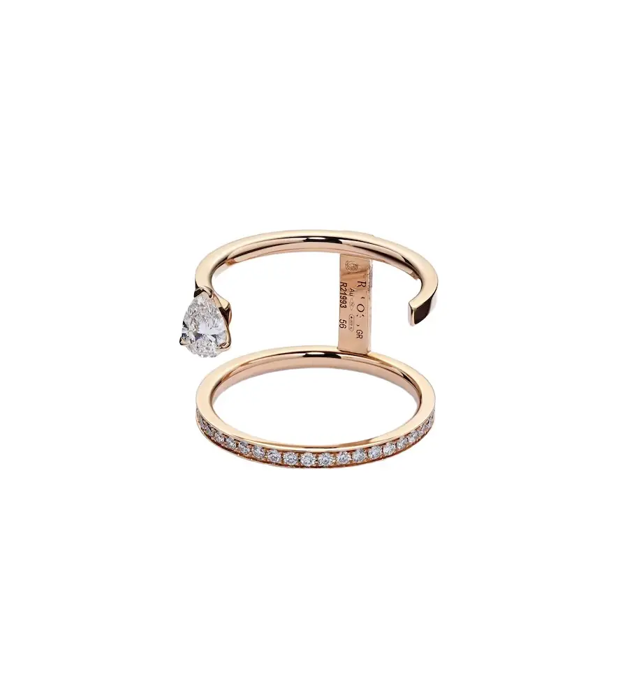 Repossi Serti Sur Vide 18kt rose gold ring with diamonds