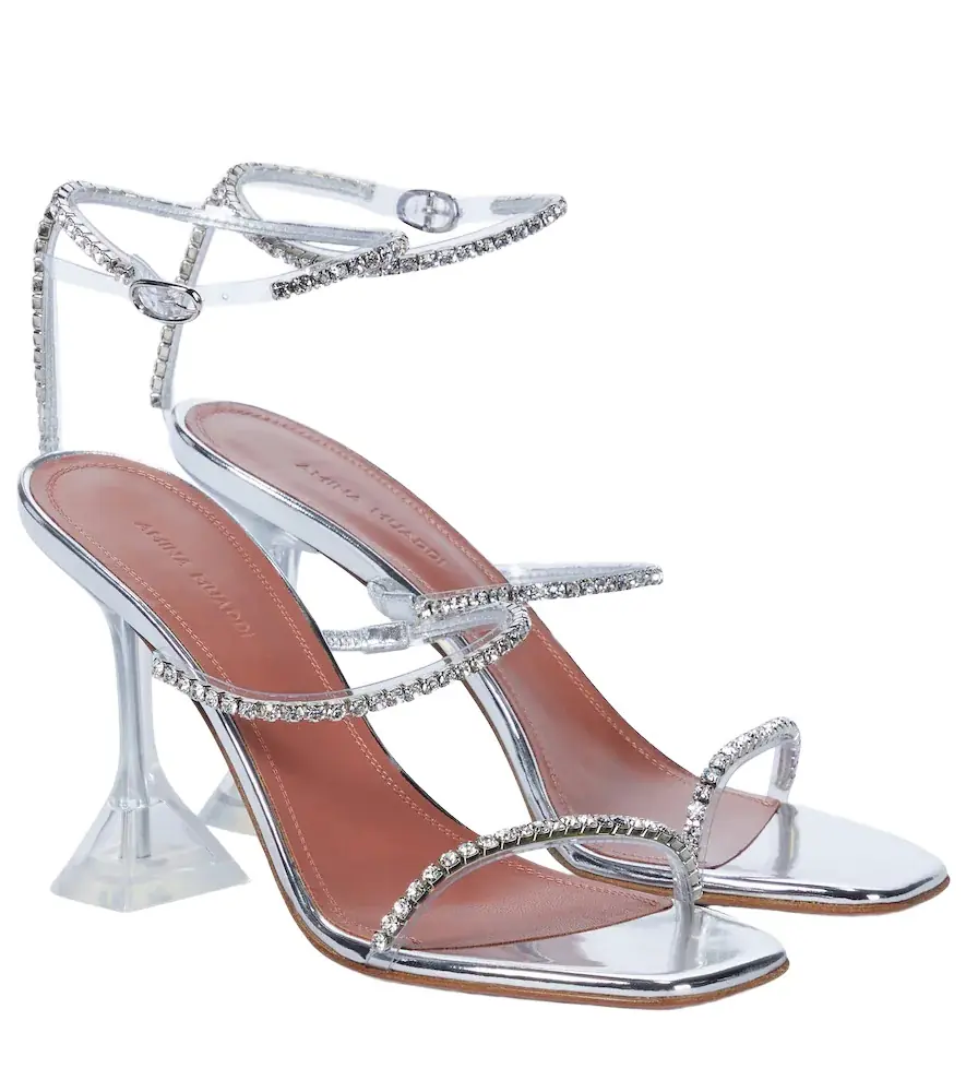 Amina Muaddi Gilda embellished PVC sandals
