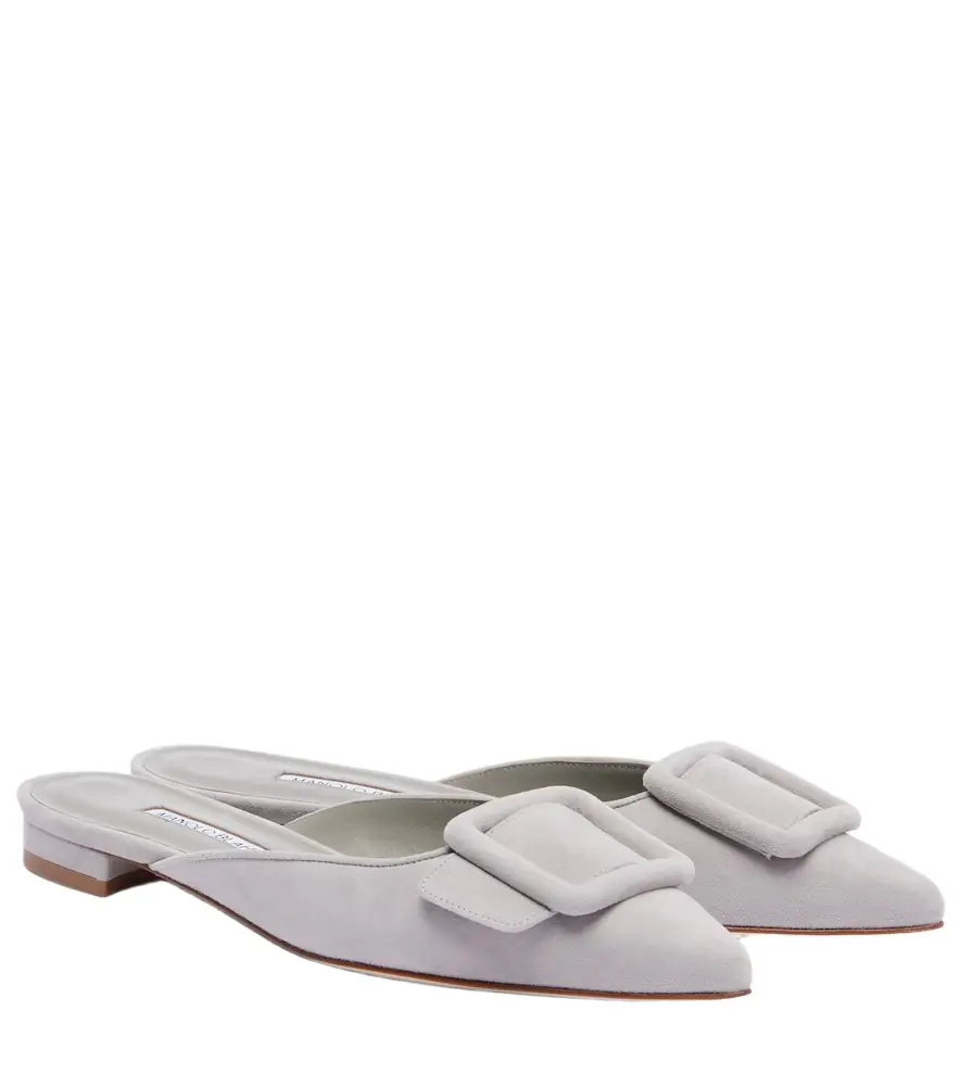 Manolo Blahnik Maysale suede mules