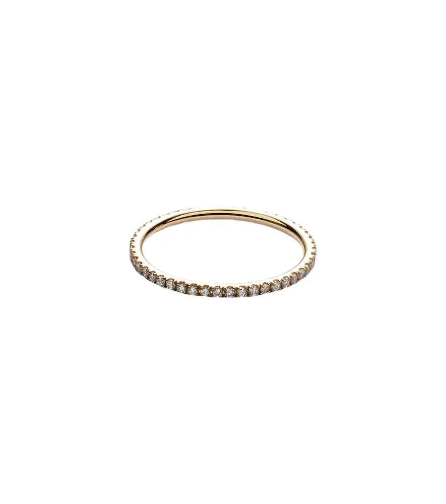 Ileana Makri Thread Band 18kt gold ring with diamonds