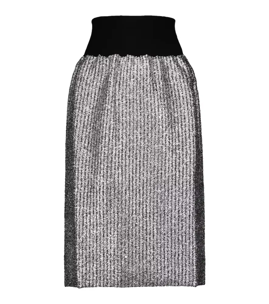 Moncler Genius 2 Moncler 1952 Lurex wool-blend midi skirt