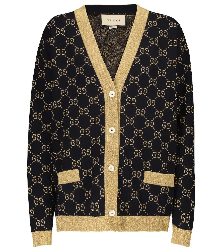 Gucci Cotton-blend lamé cardigan