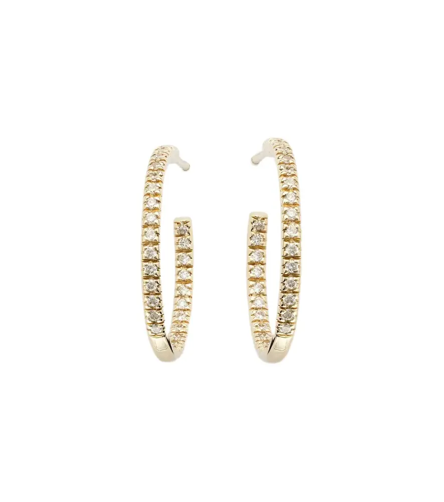 Sydney Evan 14kt gold hoop earrings with diamonds
