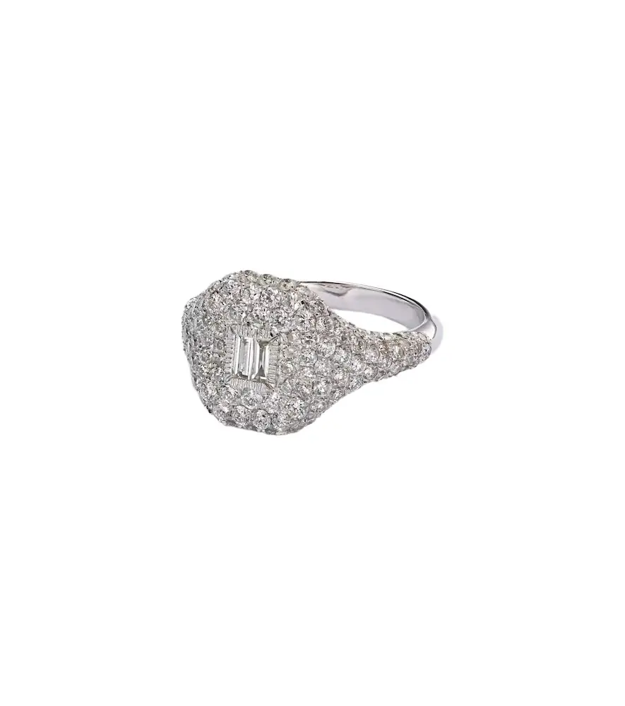 Shay Jewelry Pavé 18kt white gold pinky ring with diamonds