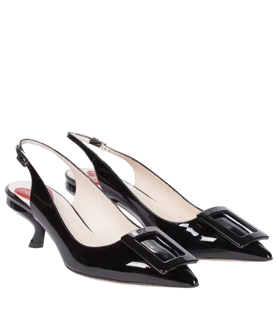 Roger Vivier Virgule leather slingback pumps