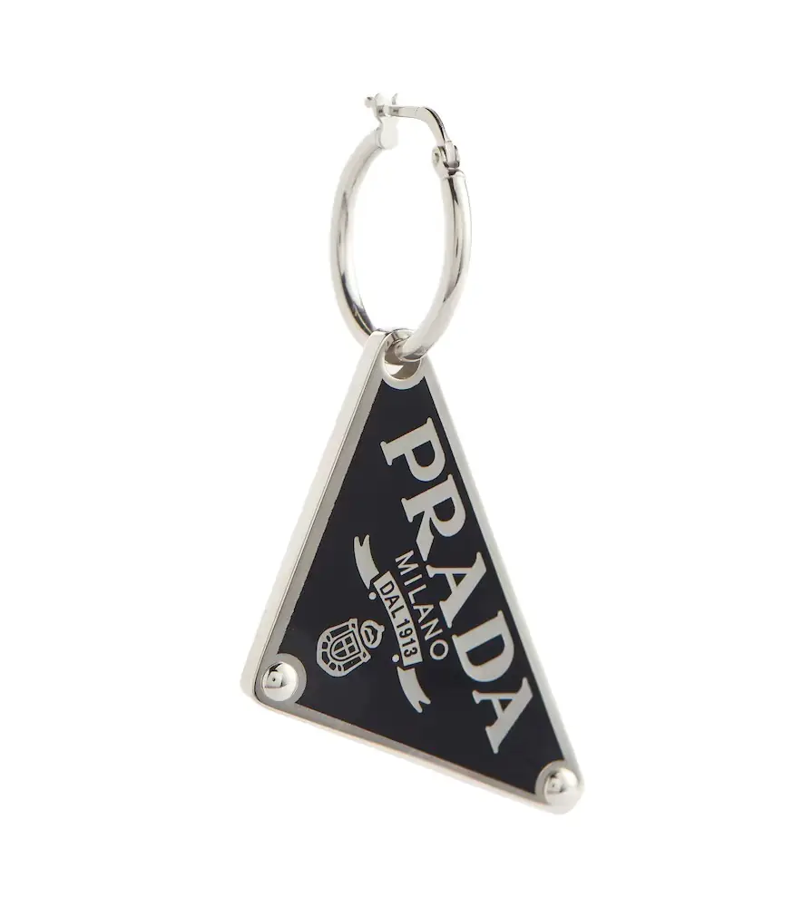 Prada Logo hoop earring