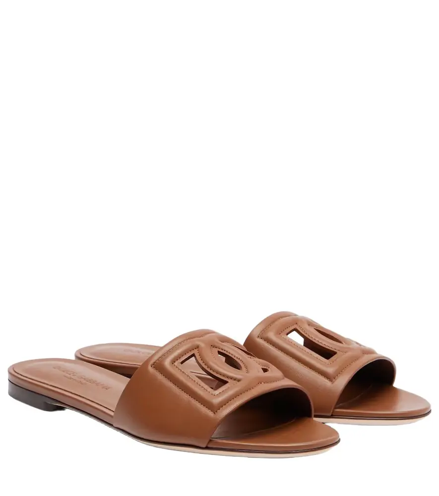 Dolce & Gabbana DG leather slides