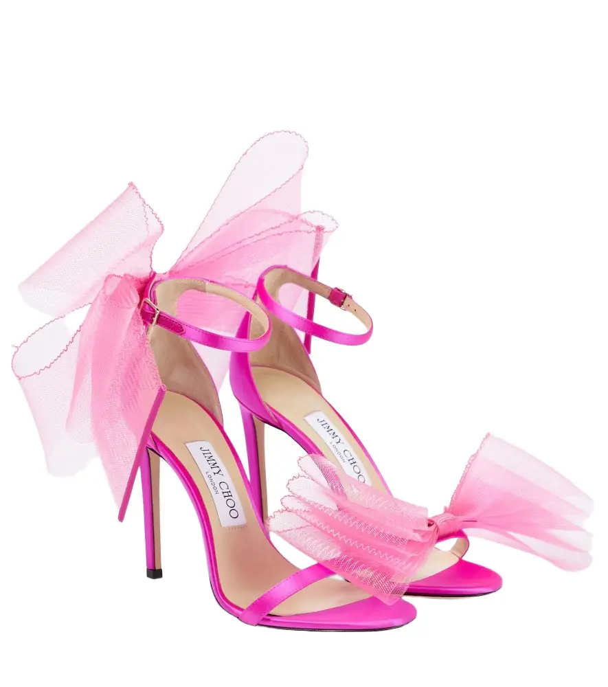 Jimmy Choo Aveline 100 bow-trimmed sandals - Women's Shoes