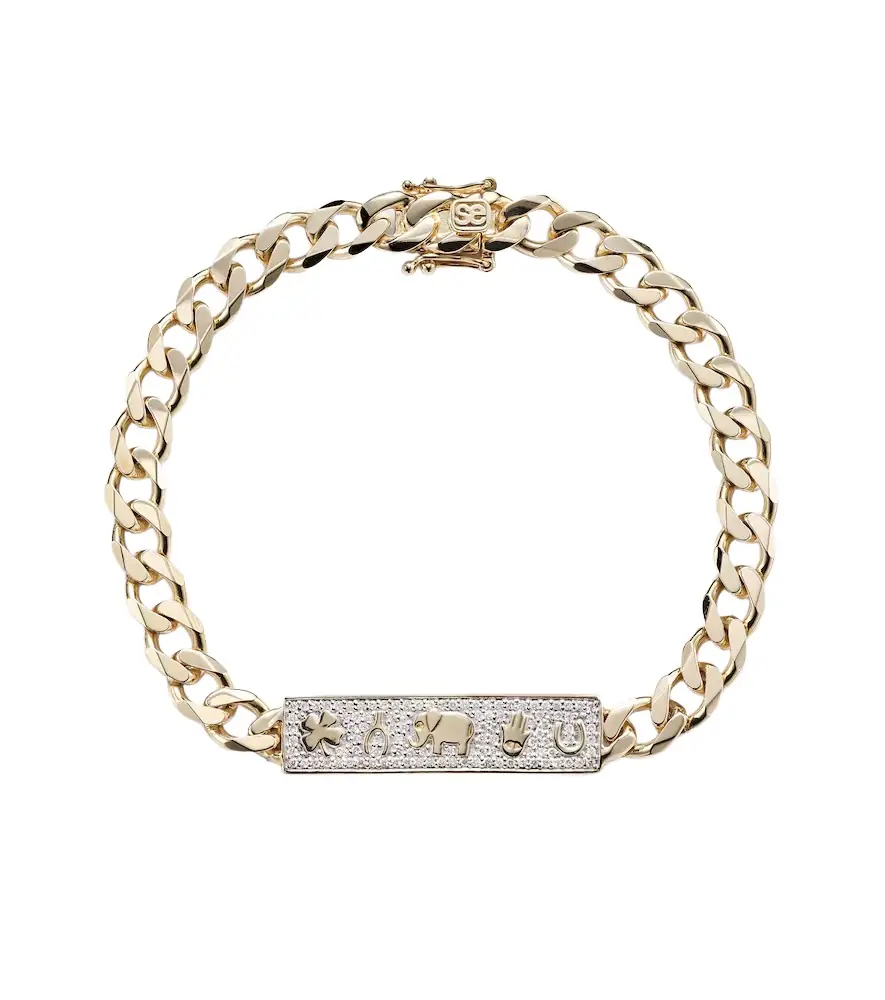 Sydney Evan Luck 14kt yellow gold chain bracelet