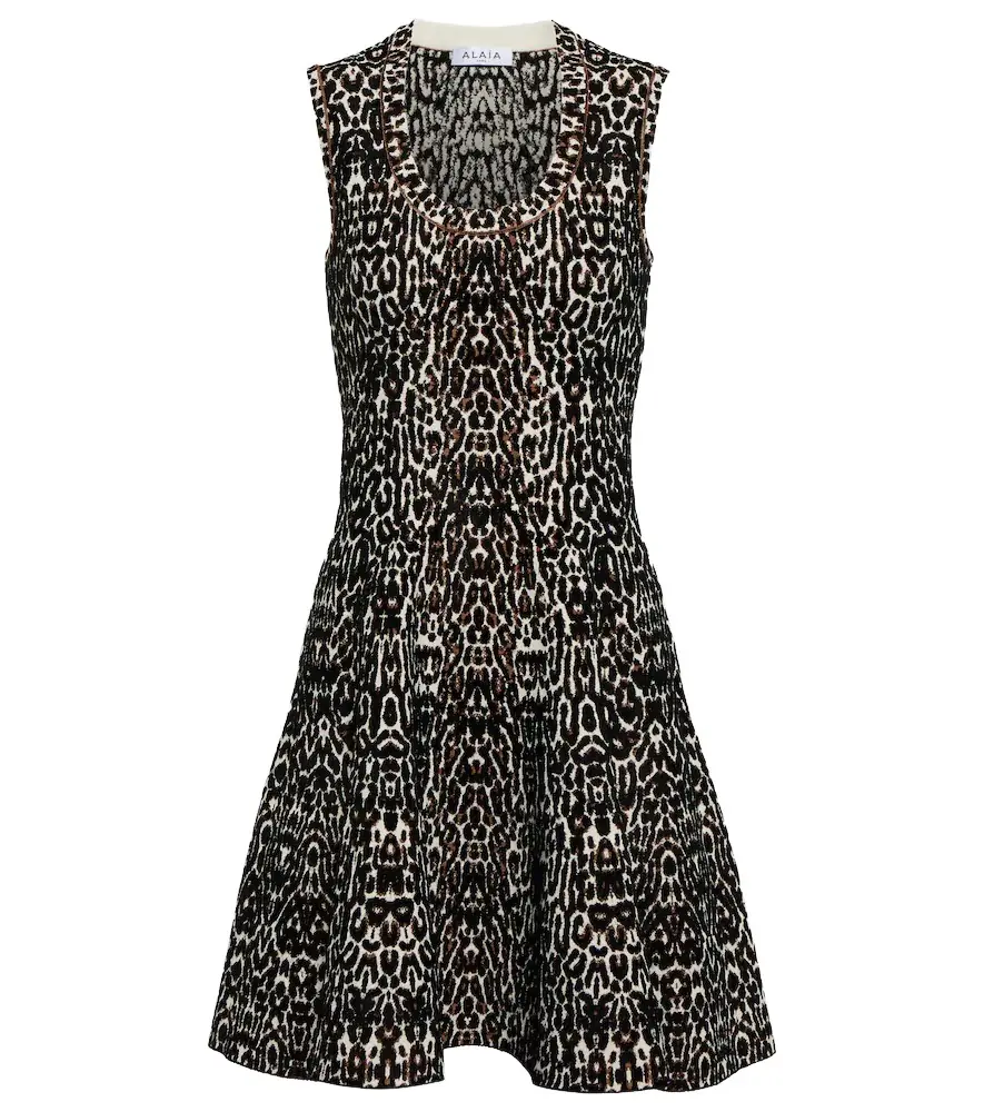Alaia Alaïa Leopard-print jacquard minidress