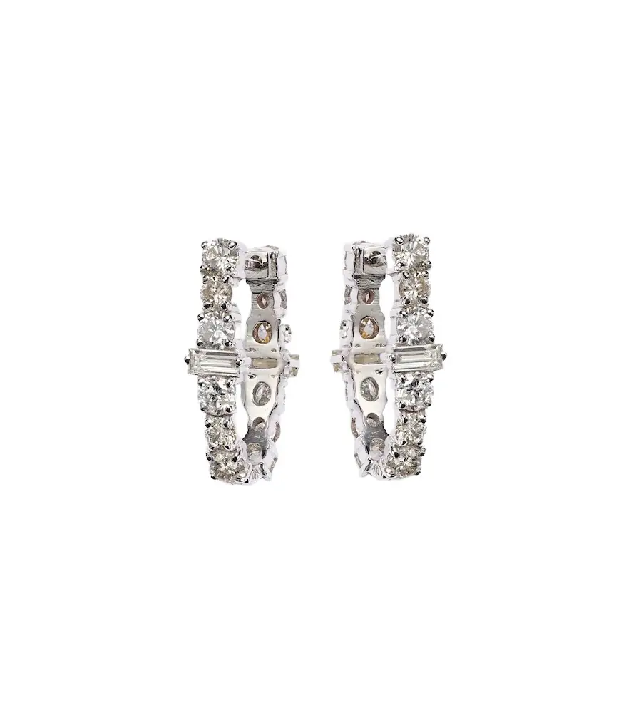 Ileana Makri Rivulet 18kt white gold hoop earrings with diamonds