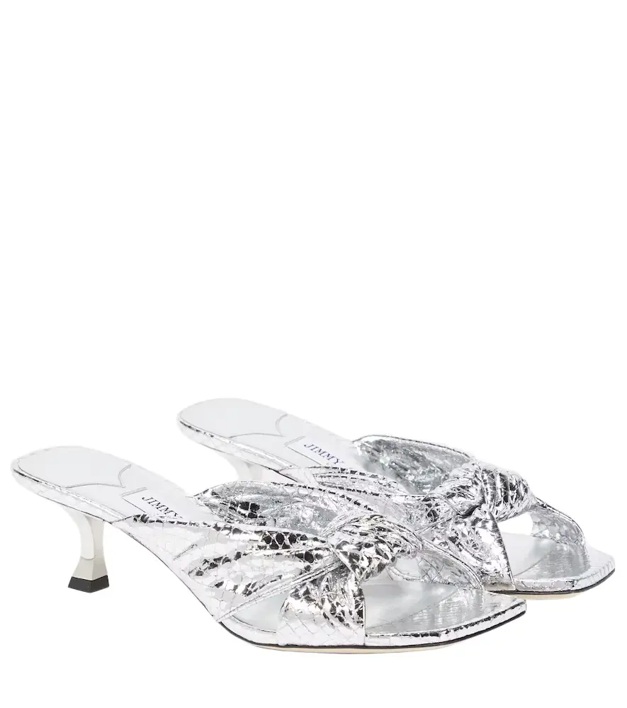 Jimmy Choo Avenue 50 snake-effect leather mules - Women's Shoes