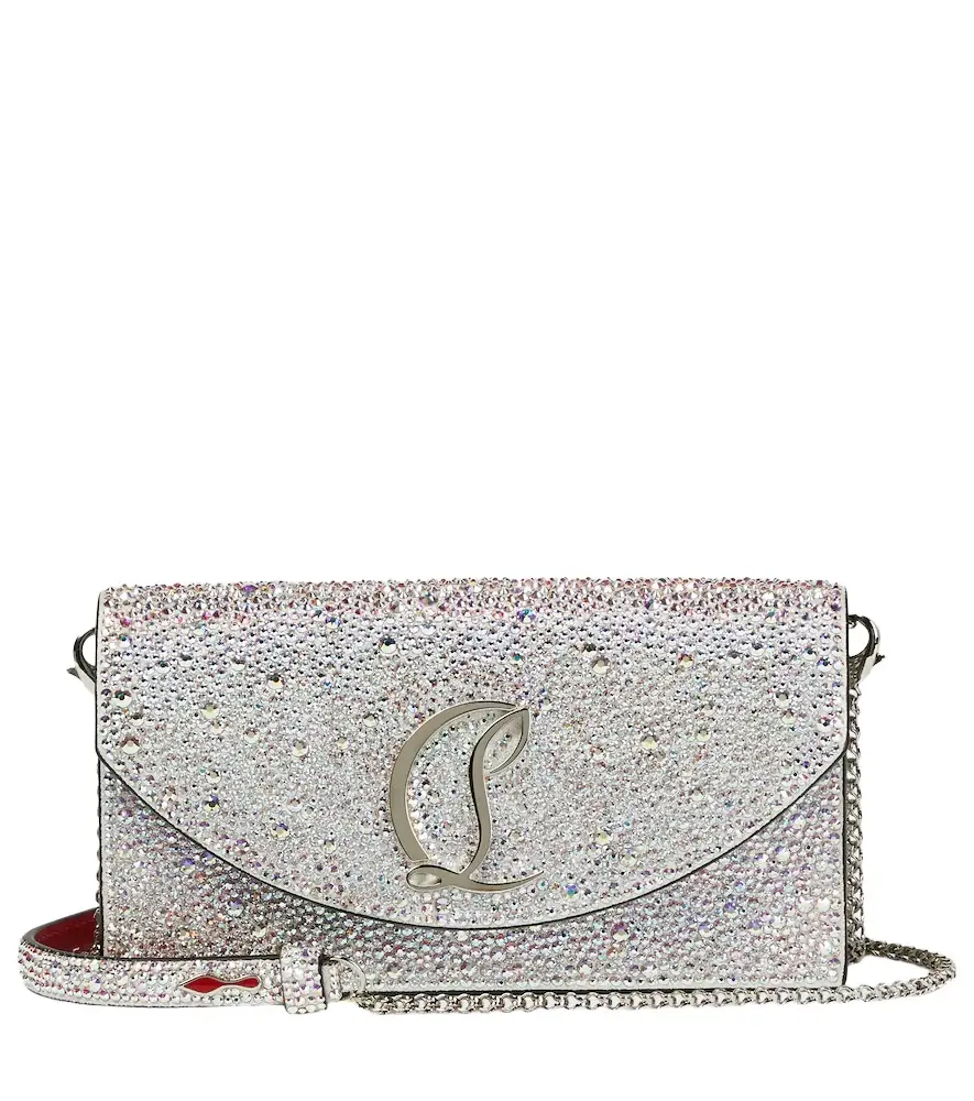 Christian Louboutin Loubi54 embellished leather clutch