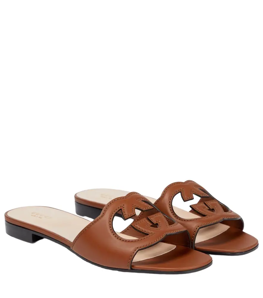 Gucci Interlocking G cutout leather sandals
