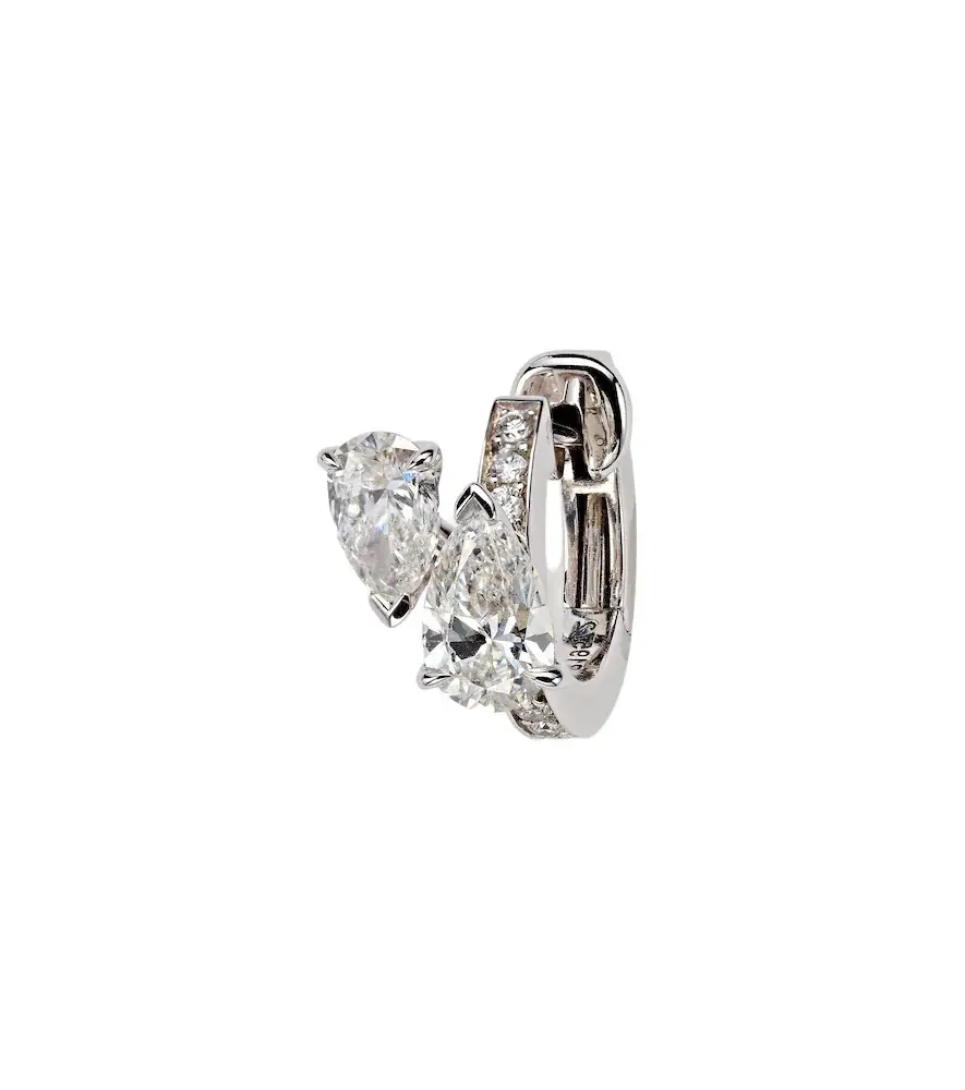 Repossi Serti Sur Vide 24kt white gold single earring with diamonds