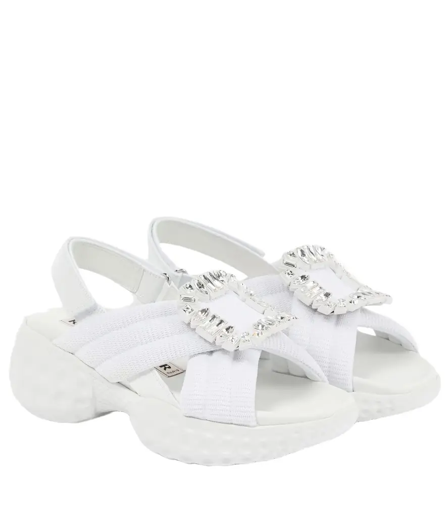 Roger Vivier Viv' Run embellished slingback sandals