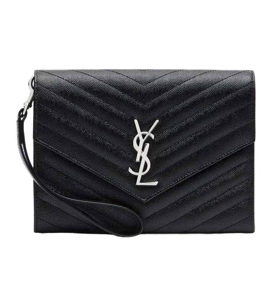 Saint Laurent Cassandre leather clutch