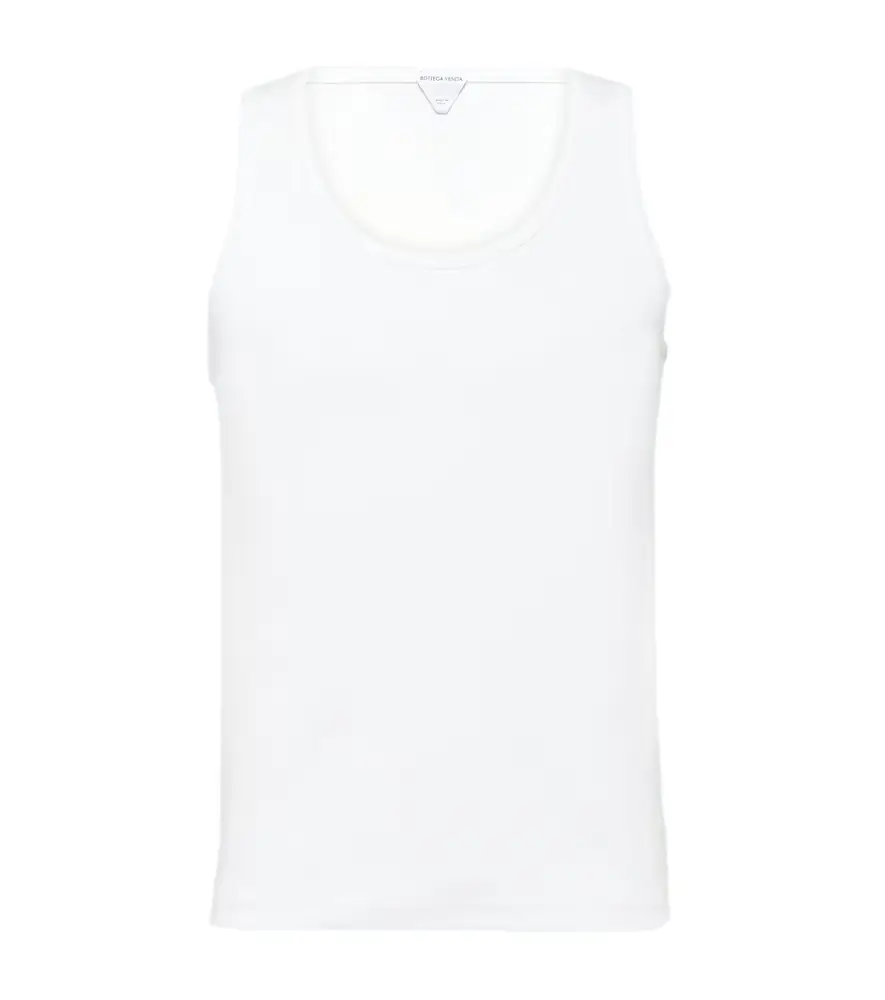 Bottega Veneta Ribbed-knit cotton-blend tank top