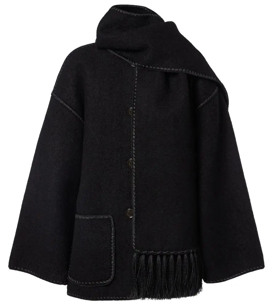 Toteme Embroidered wool-blend scarf jacket