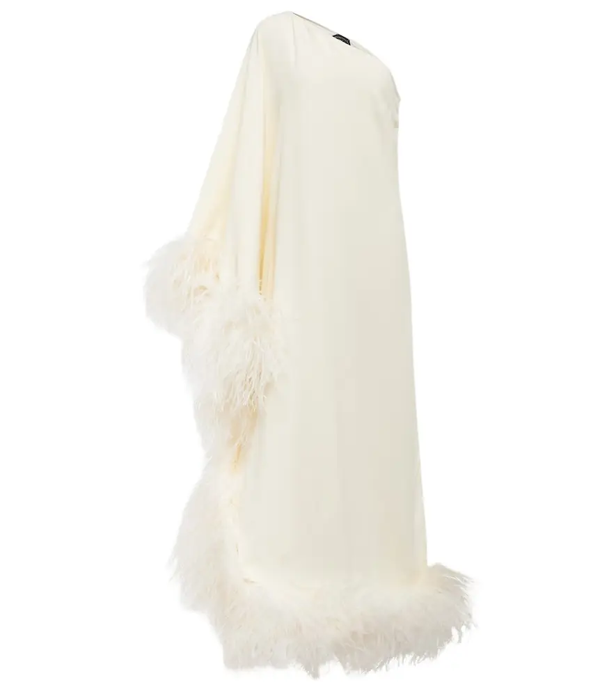 Taller Marmo Ubud feather-trimmed gown