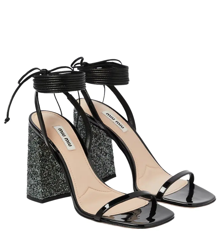 Miu Miu Glitter and patent leather sandals