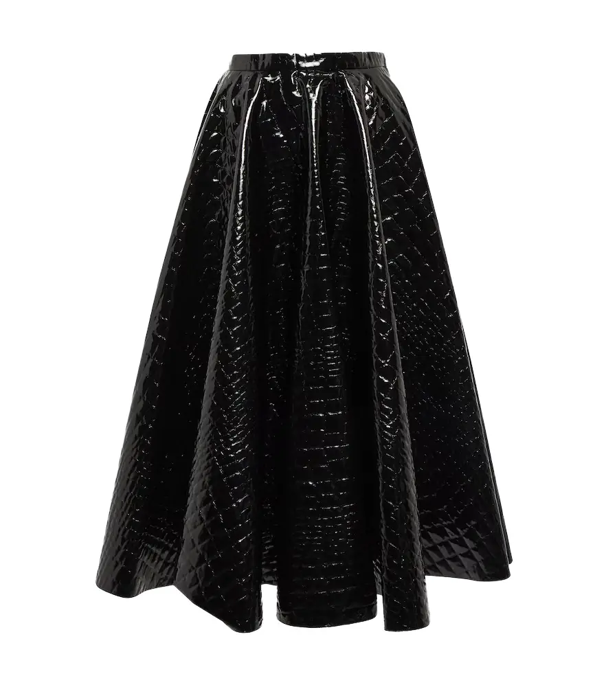 Alaia Alaïa Croc-effect midi skirt