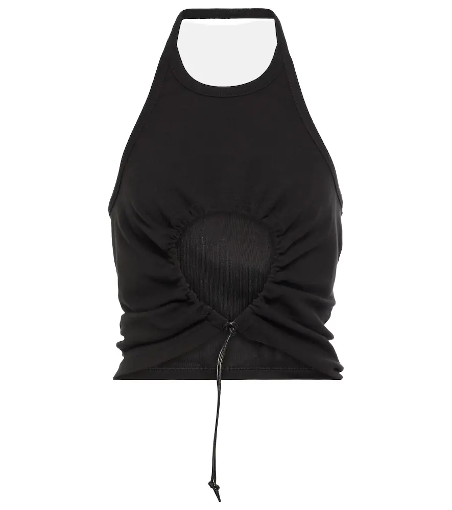 Alaia Alaïa Halter neck ruched cotton top