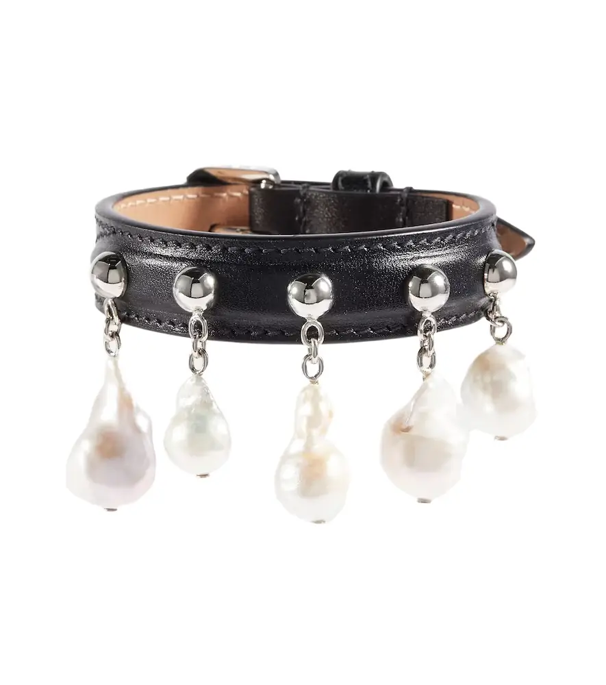 Alaia Alaïa Mother-of-pearl leather bracelet