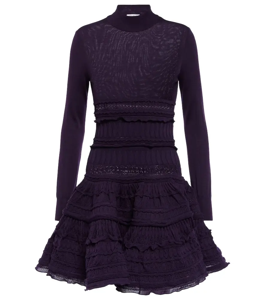 Alaia Alaïa Ruffle virgin wool minidress