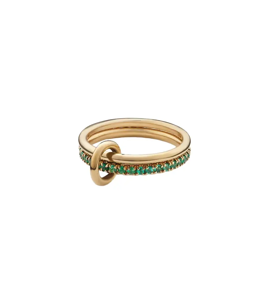 Spinelli Kilcollin Marigold 18kt yellow gold ring with emeralds