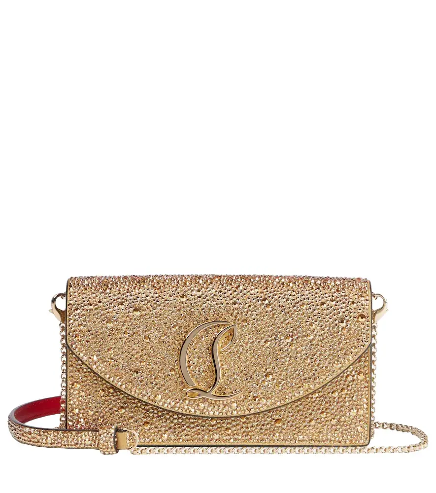 Christian Louboutin Loubi54 Small embellished leather clutch