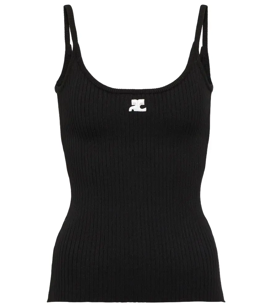 Courreges Courrèges Logo ribbed-knit tank top