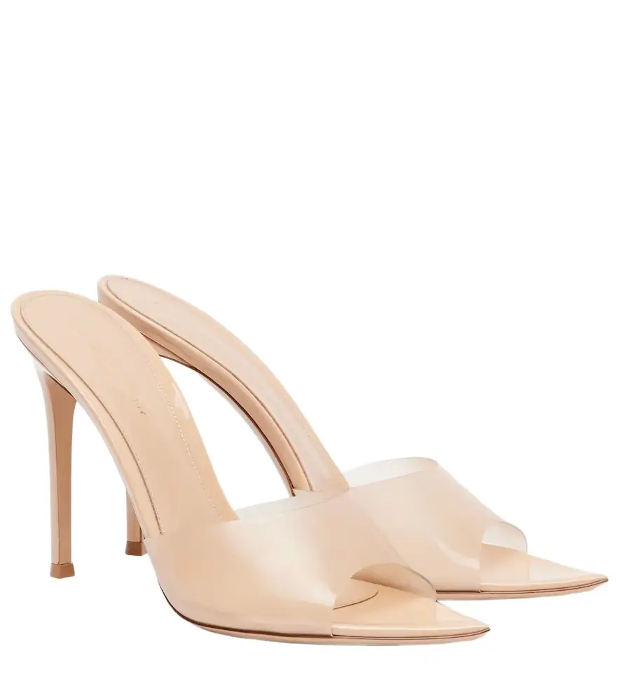 Gianvito Rossi Elle 105 TPU and patent leather mules