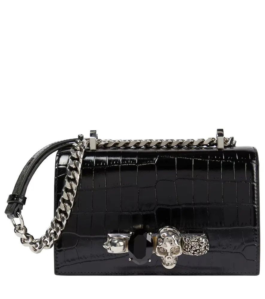 McQueen Jewelled Satchel Small leather crossbody bag