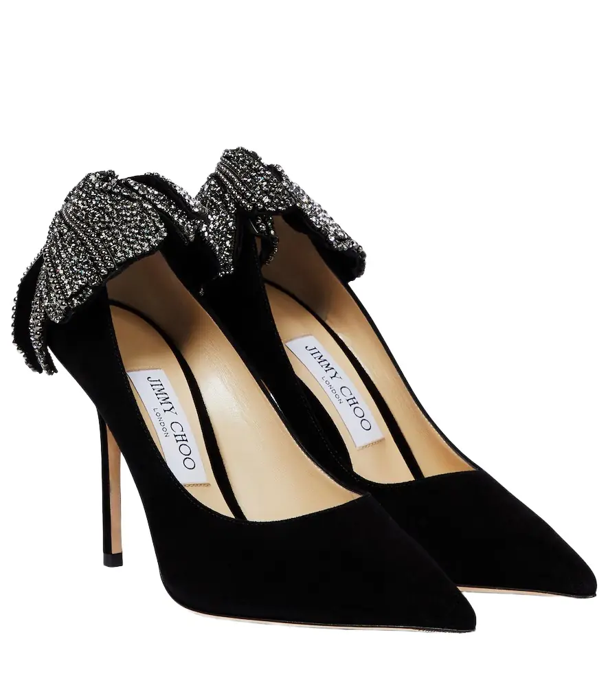 Jimmy Choo Love 100 embellished suede pumps - Women's Shoes
