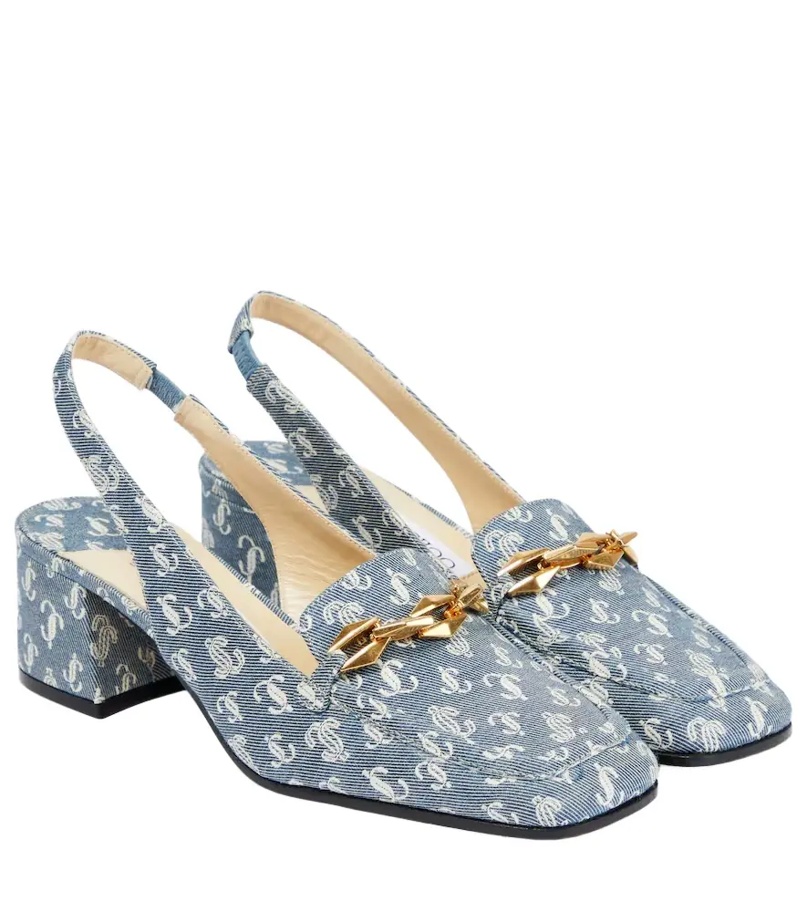 Jimmy Choo Diamond Tilda 45 denim slingback pumps - Women's Shoes