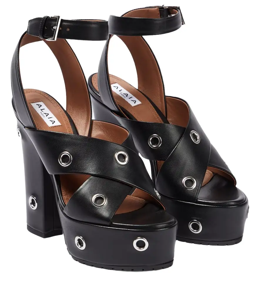 Alaia Alaïa Eyelet-embellished leather sandals