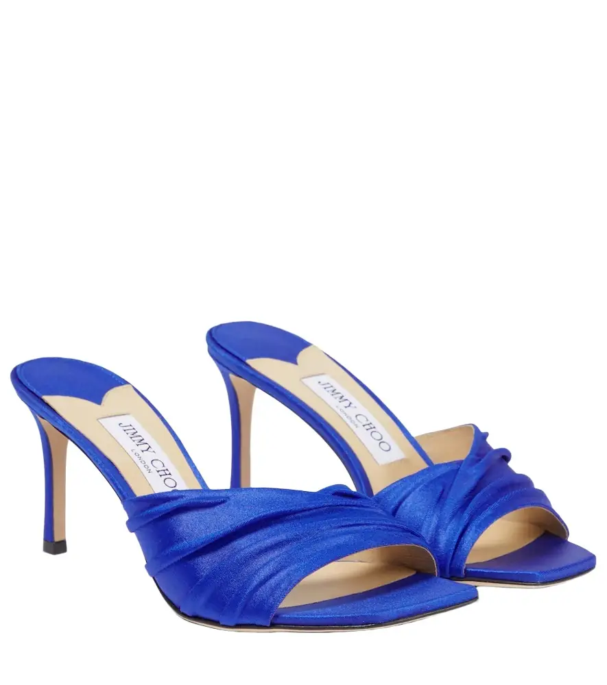 Jimmy Choo Basil 75 jersey and leather mules - Women's Shoes