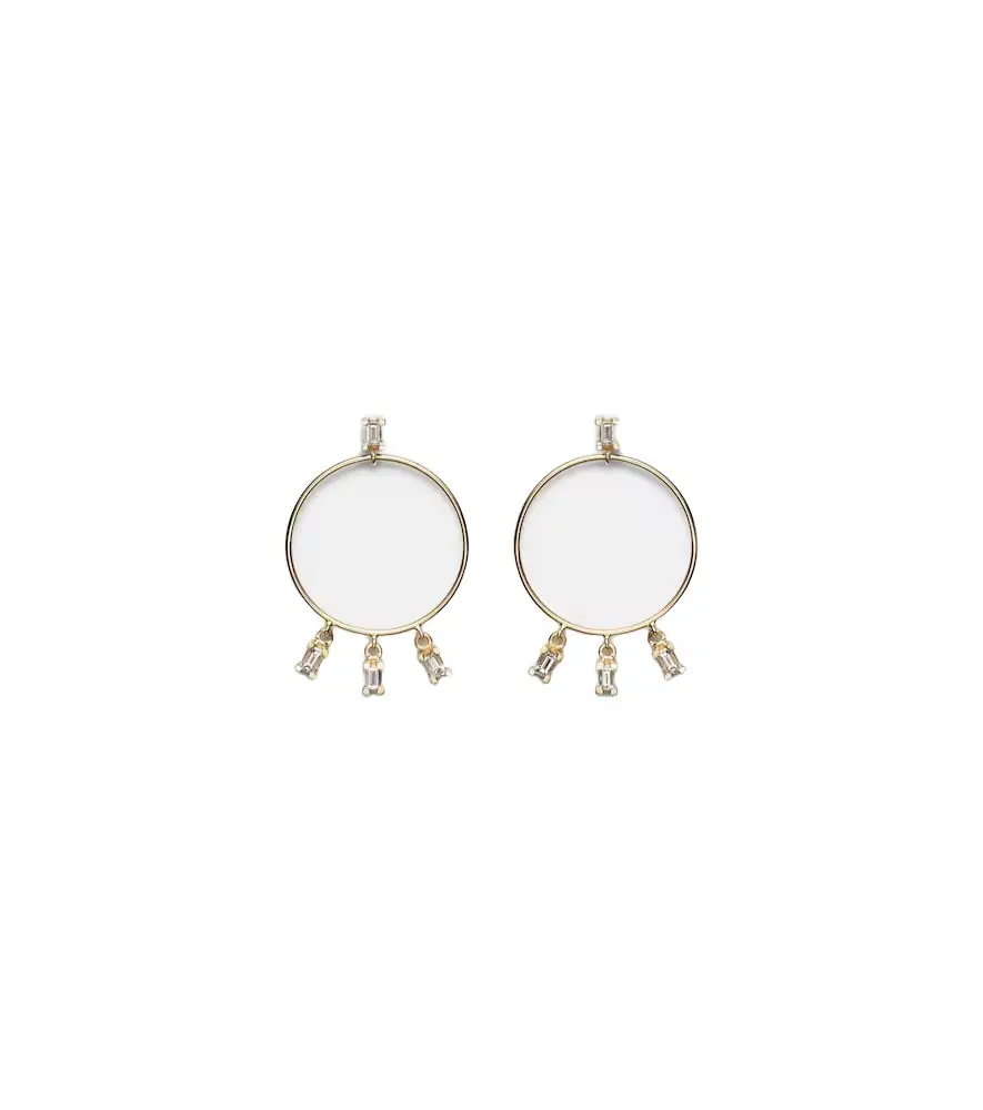 Ileana Makri 18kt yellow gold hoop earrings with diamonds