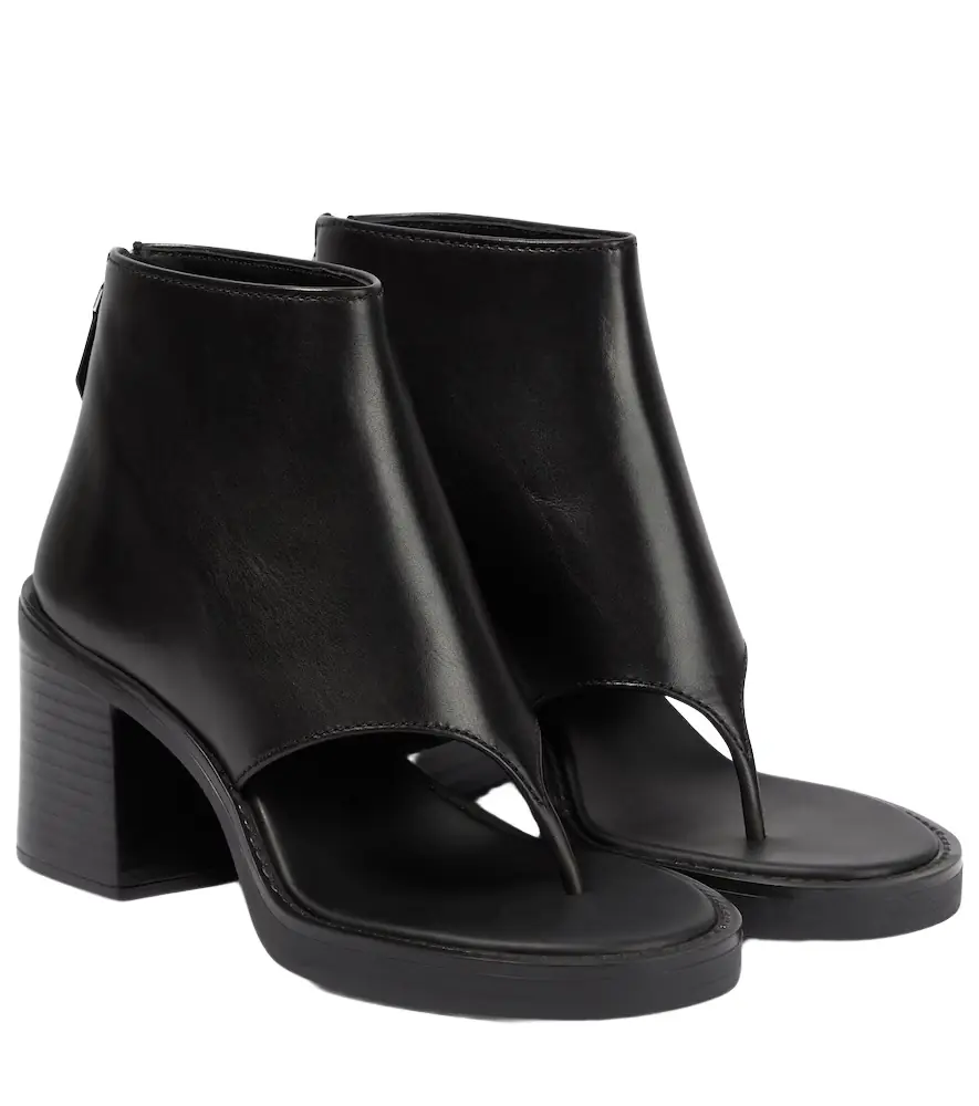 Miu Miu Thong leather ankle sandals