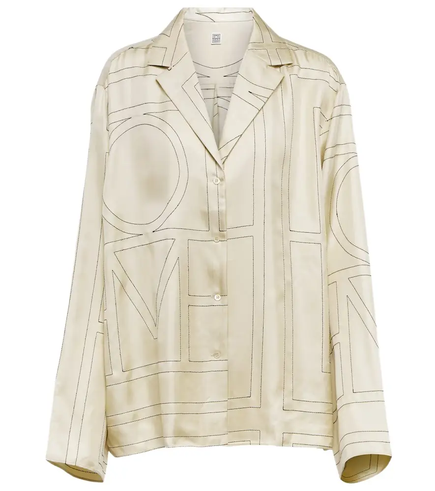 Toteme Logo-embroidered silk shirt