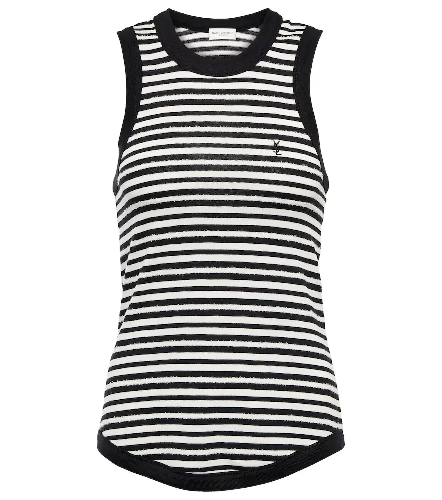 Saint Laurent Cassandre striped jersey top