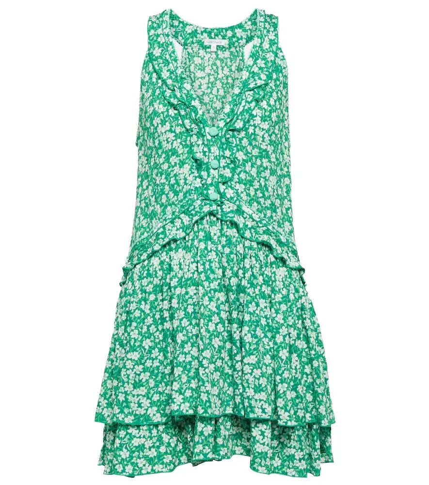 Poupette St Barth Mae floral ruffle-trimmed minidress - Women's Clothing
